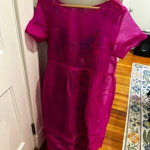 Anthropologie Vibrant Pink Dress